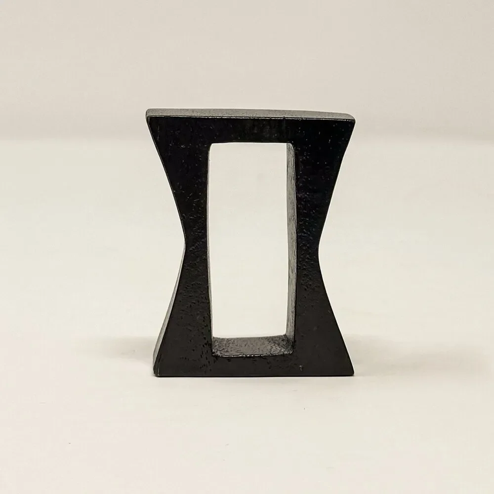 West Elm Dark Wood Napkin Rings Set of 4 Modern Square Table Decor